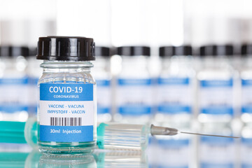 Coronavirus Vaccine bottle Corona Virus COVID-19 Covid vaccines syringe copyspace copy space