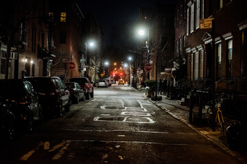 Taxi left the neighborhood, New York City, USA
