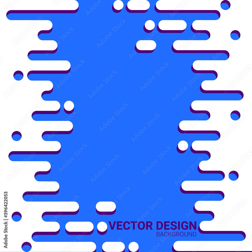 Aufkleber white fluid waves with shadow on blue background. abstract dynamic liquid rounded shapes. vector
