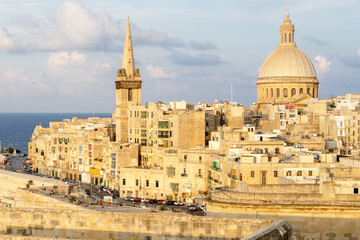 Saint Paul anglical cathedral and Carmelite church in Valleta, Malta