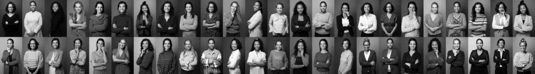 Group of 6 beautiful commercial women laughing