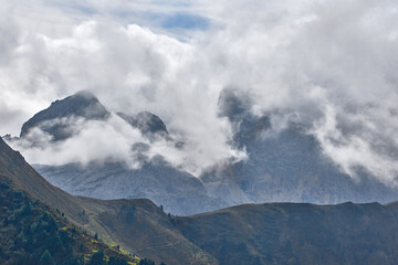 Cloudy day in the Dolomite Alps, Italy