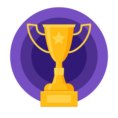 Success symbols, reward for winner flat icons