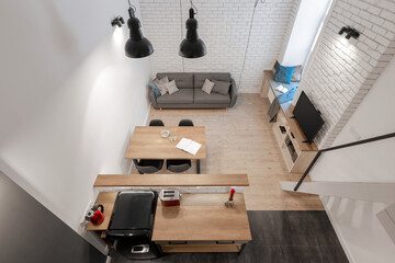 Small loft apartment, top view