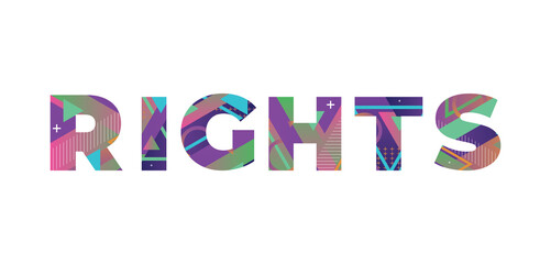 Rights Concept Retro Colorful Word Art Illustration
