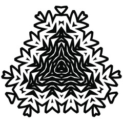 Mandala for greeting card, case print, etc. Abstract texture. Diwali pattern black and white. Vector illustration