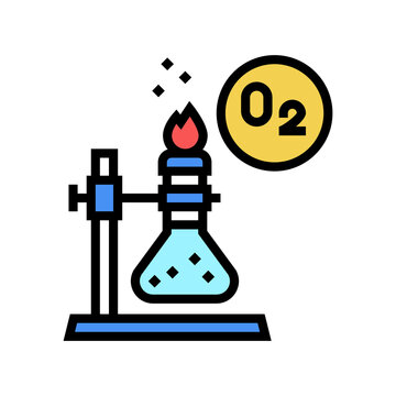chemistry research oxygen color icon vector. chemistry research oxygen sign. isolated symbol illustration