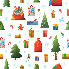 New Year Christmas elements vector pattern illustration