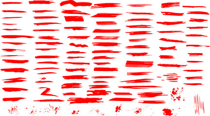 set of red and black splashes