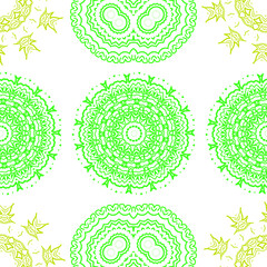 Seamless mandala. Abstract pattern floral diwali ornament. Vector illustration