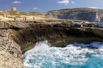 Fototapeta na wymiar Dwejra bay in Gozo island.