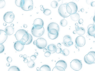 Texture on a white background hand-drawn blue water bubbles. Water textures..