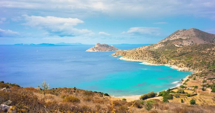 Beautiful Aegean Sea near the ruins of the Greek sity Knidos, Turkey