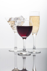 Studio shot of alchoholic drinks