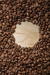 Circle of coffee beans
