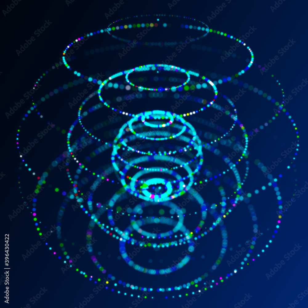 Poster abstract 3d sphere. sphere particles. global network connection. futuristic technology style. big da
