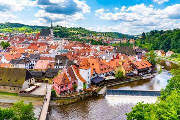 Cesky Krumlov aerial view