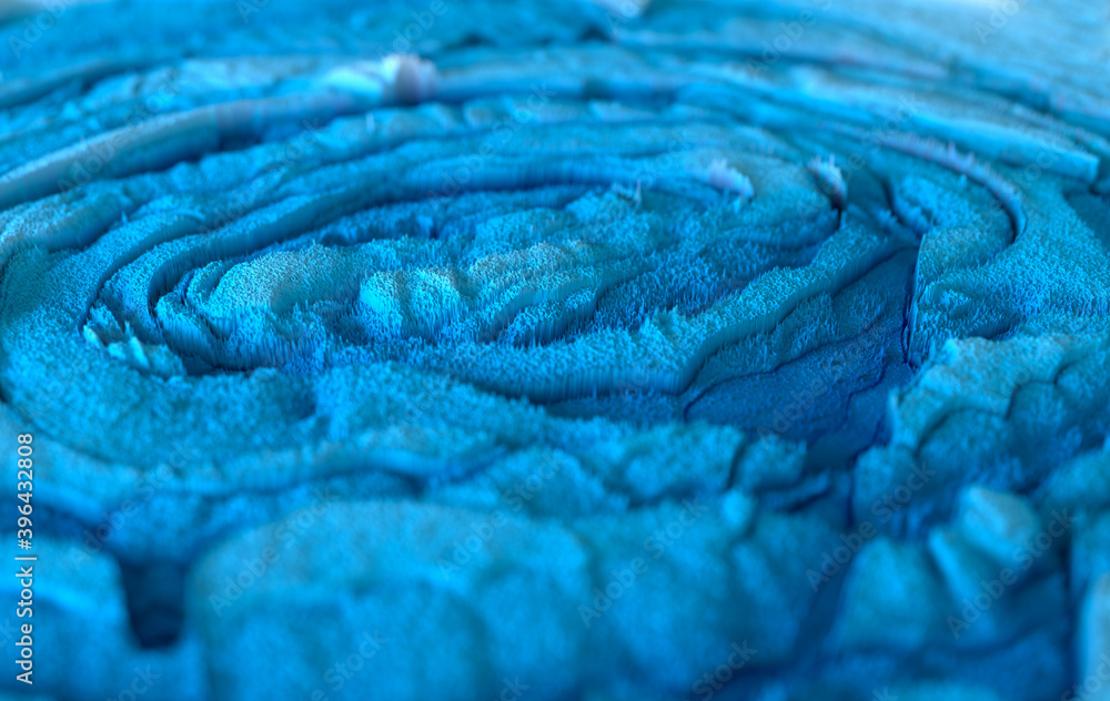 Poster abstract 3d rendering macro render structure made of millions colorful columns. fractal texture back
