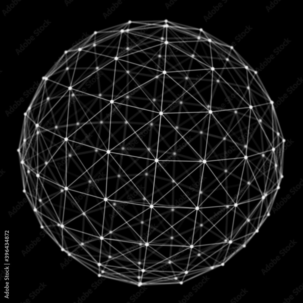 Poster abstract 3d sphere. sphere particles. global network connection. futuristic technology style. big da