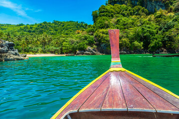 Thai wooden longtail boat