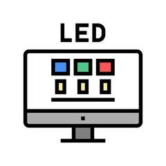 led computer monitor color icon vector. led computer monitor sign. isolated symbol illustration