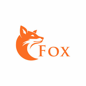 Fox logo design template vector