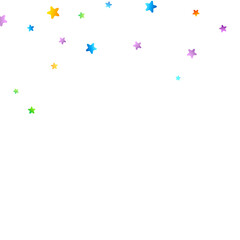 Rainbow Festive Confetti. Carnival Star Falling.