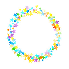 Rainbow Festive Confetti. Carnival Star Falling.