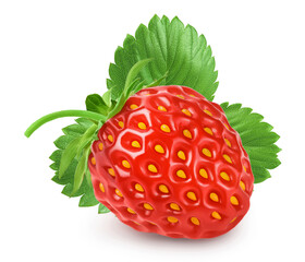 Strawberry isolated on white background. Fresh berry with clipping path and full depth of field