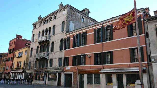 Venice, Italy - November 2020 - Walking through the less touristy streets of the lagoon city