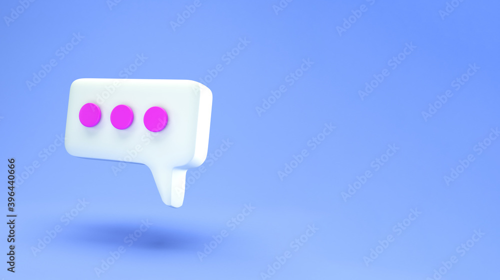 Poster white speech bubble chat icon isolated on blue background. message creative concept with copy space 