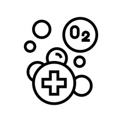 Fototapeta premium water adding oxygen line icon vector. water adding oxygen sign. isolated contour symbol black illustration