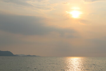 Sunset by the beach, peaceful and tranquil