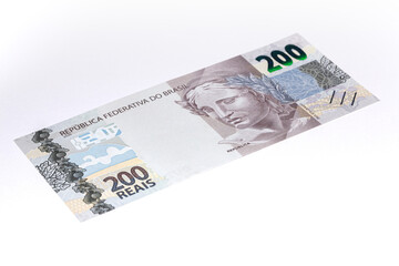 Obraz premium Newly launched 200 Reais brazilian note money bill