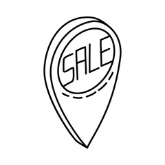 Location Icon. Doodle Hand Drawn or Outline Icon Style