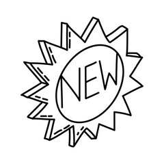 New Product Icon. Doodle Hand Drawn or Outline Icon Style