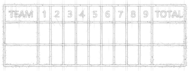 紙に鉛筆で描いた野球のスコアカード