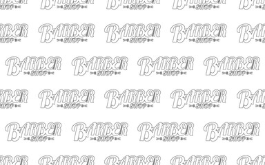 seamless  barber shop blackground logo front design illustration