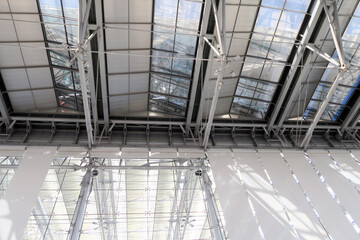 Modern roof structure in the airport 