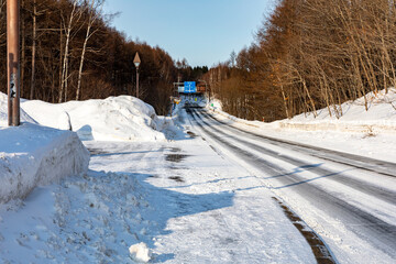 北海道の雪道
