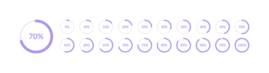 Circle diagram pie chart infographic element set on white