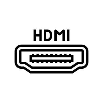 hdmi port line icon vector. hdmi port sign. isolated contour symbol black illustration