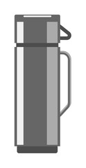 Stainless steel thermos flask isolated on white background
