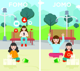 FOMO vs JOMO at City Park flat design