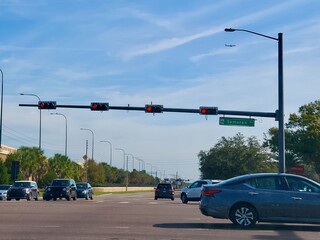 traffic light and the street 