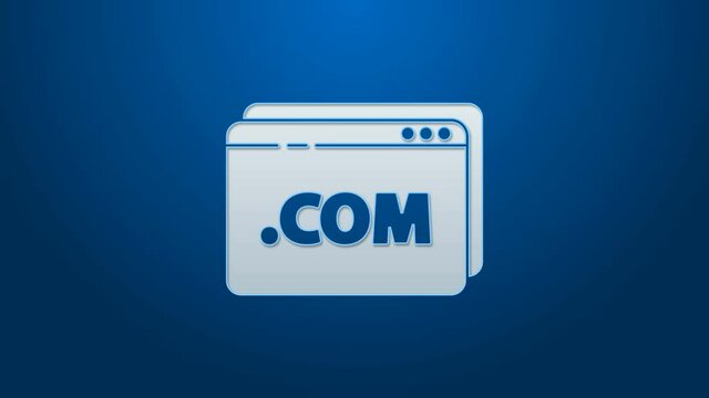 White line Website template icon isolated on blue background. Internet communication protocol. 4K Video motion graphic animation.