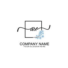 Initial AX Handwriting, Wedding Monogram Logo Design, Modern Minimalistic and Floral templates for Invitation cards	