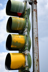 rusting traffic light