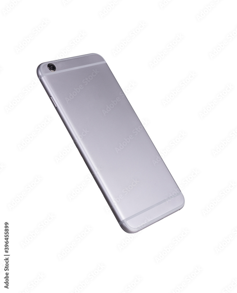 Poster backside view modern smartphone mockup. back mobile smart phone technology studio shot isolated on o