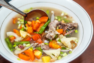 Home made chicken soup with vegetables